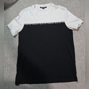 Used Michael Kors Black & White Colorblock T-Shirt (Size S)